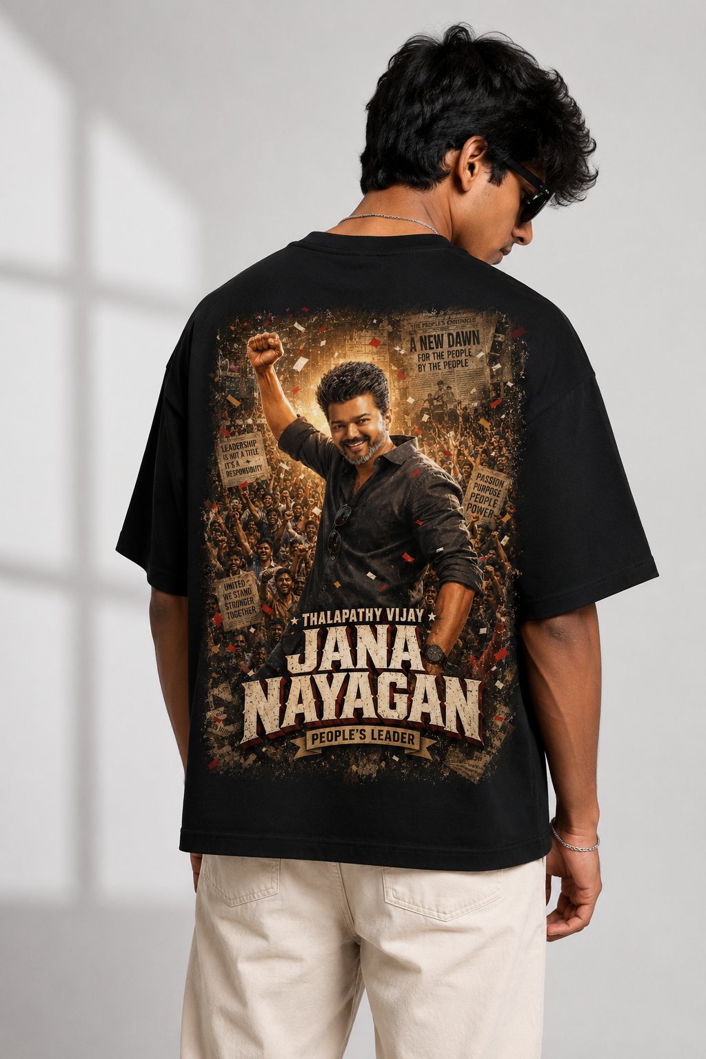 Thalapathy Vijay Jana Nayagan People's Leader Oversized T-Shirt | Unisex | SPR Originals