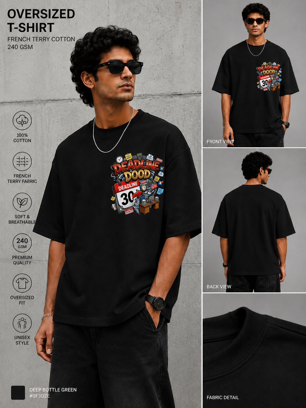 Deadline Dood Pocket Graphic Oversized T-Shirt | SPR Originals ⭐