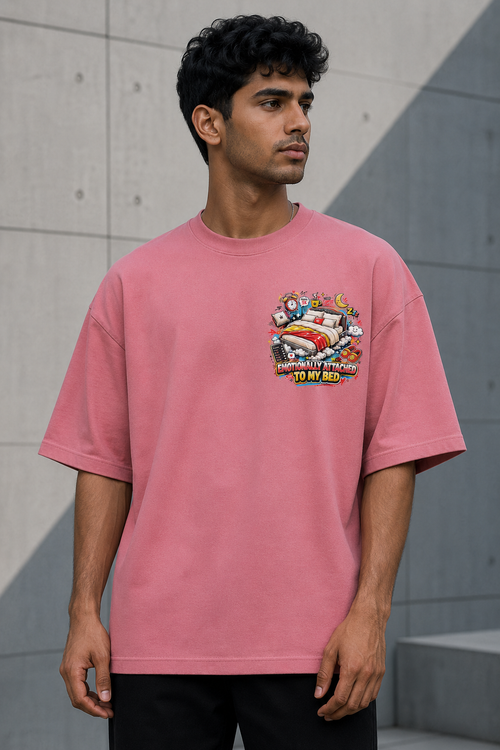 Emotionally Attached To My Bed Pocket Graphic Oversized T-Shirt | SPR Originals