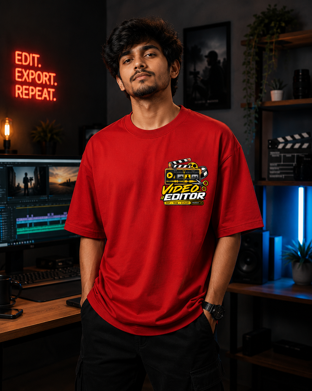 Video Editor Oversized T-Shirt | Cut Trim Export | SPR Originals