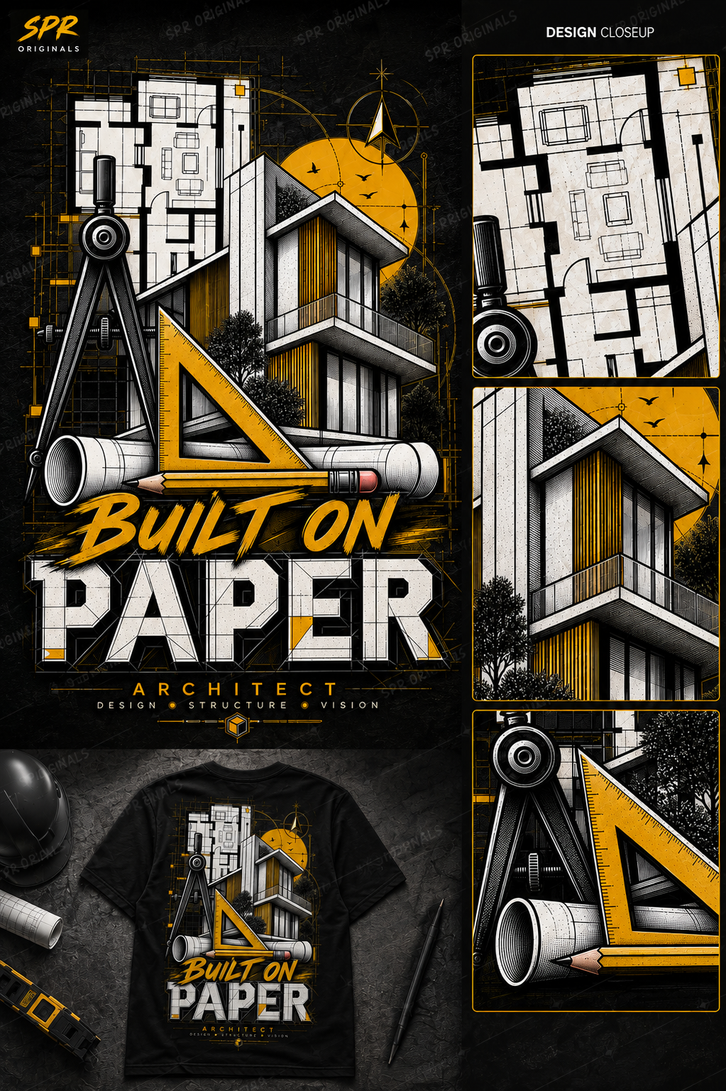 Built on Paper Architect T-Shirt | Oversized Streetwear | SPR Originals