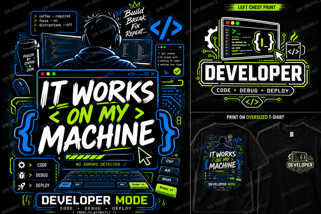 Developer Oversized T-Shirt | It Works on My Machine | SPR Originals