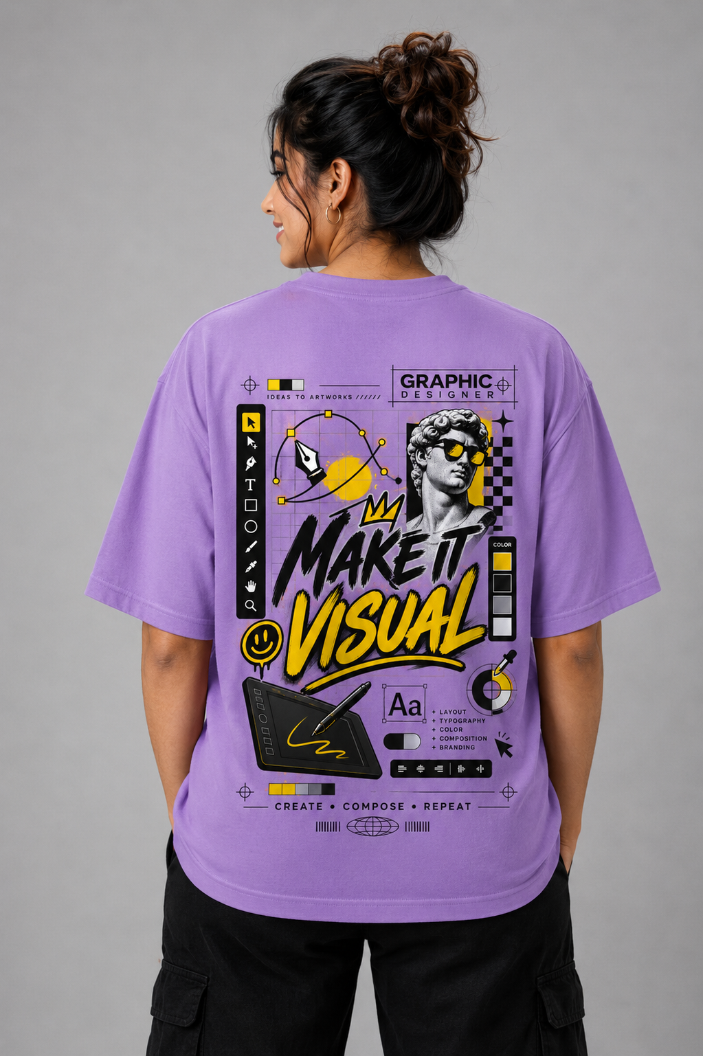 Make It Visual Graphic Designer Oversized T-Shirt | SPR Originals