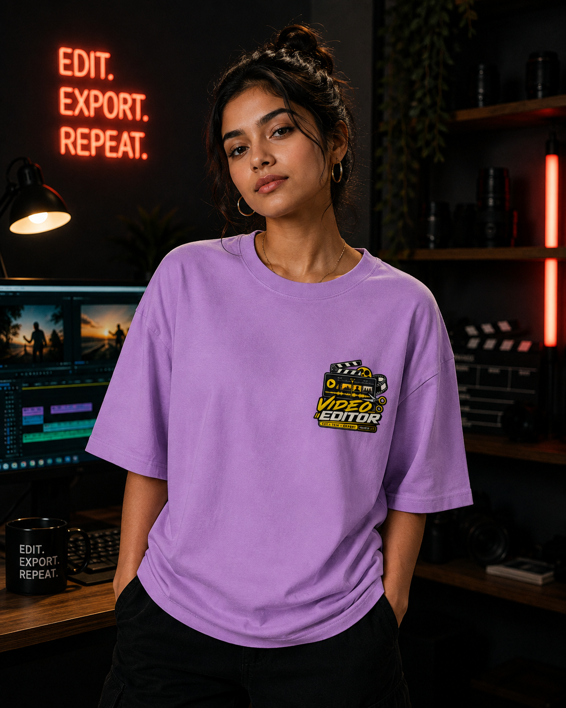 Video Editor Oversized T-Shirt | Cut Trim Export | SPR Originals