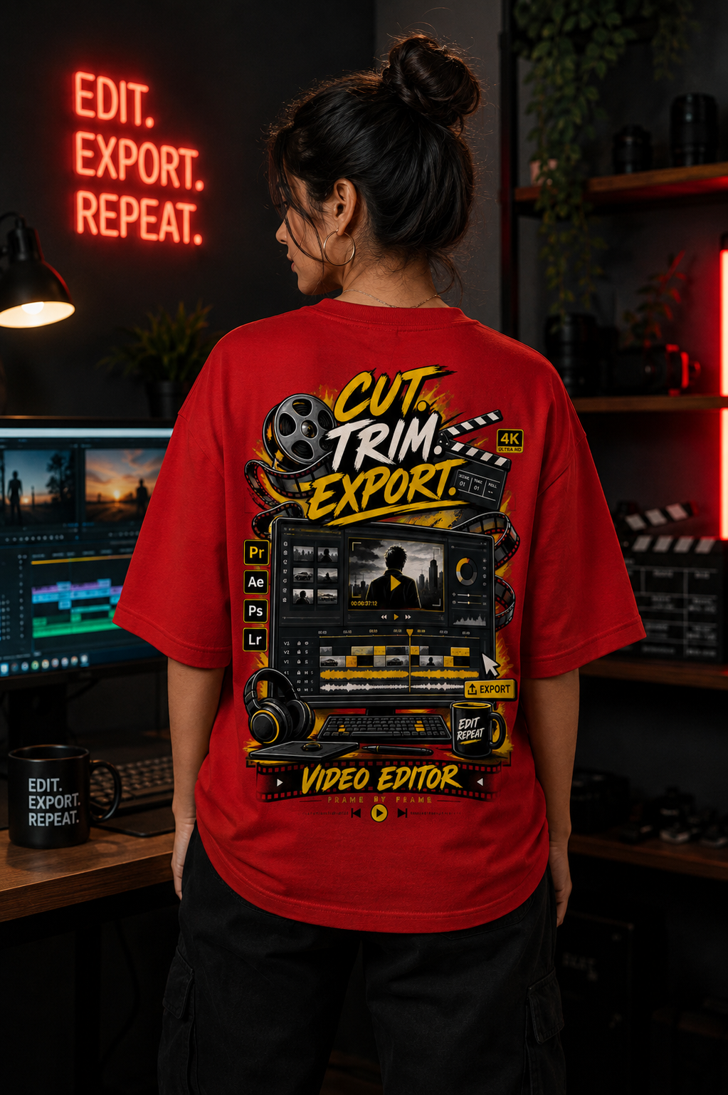Video Editor Oversized T-Shirt | Cut Trim Export | SPR Originals