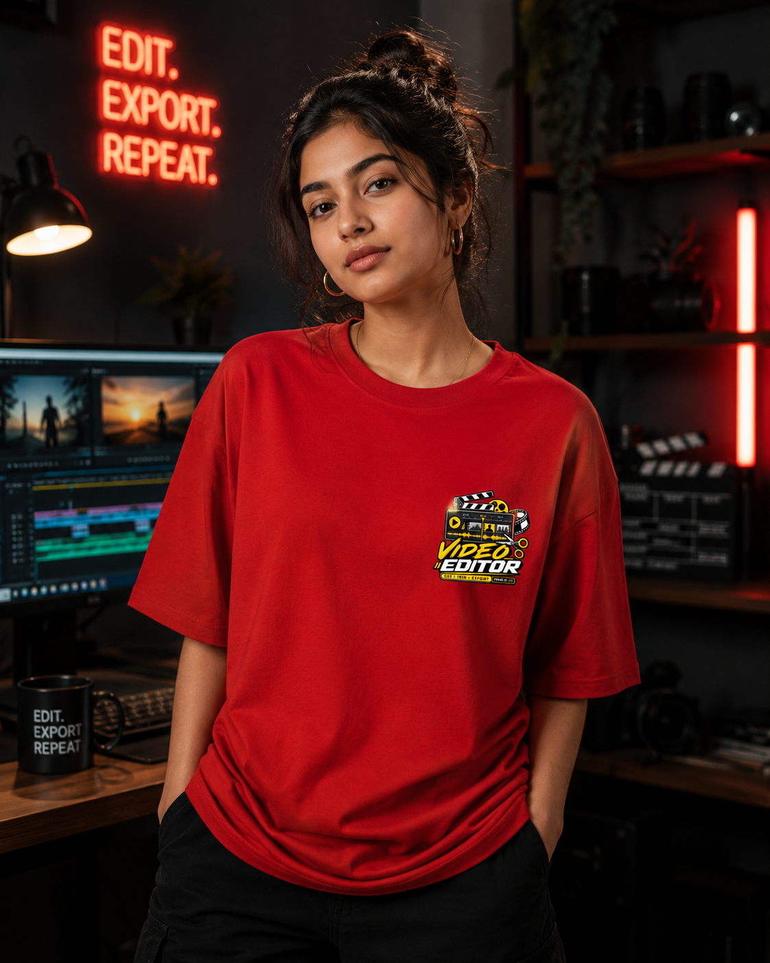 Video Editor Oversized T-Shirt | Cut Trim Export | SPR Originals