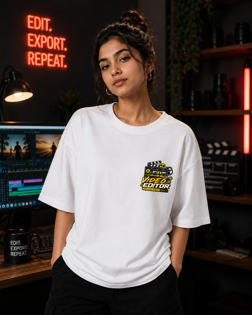 Video Editor Oversized T-Shirt | Cut Trim Export | SPR Originals
