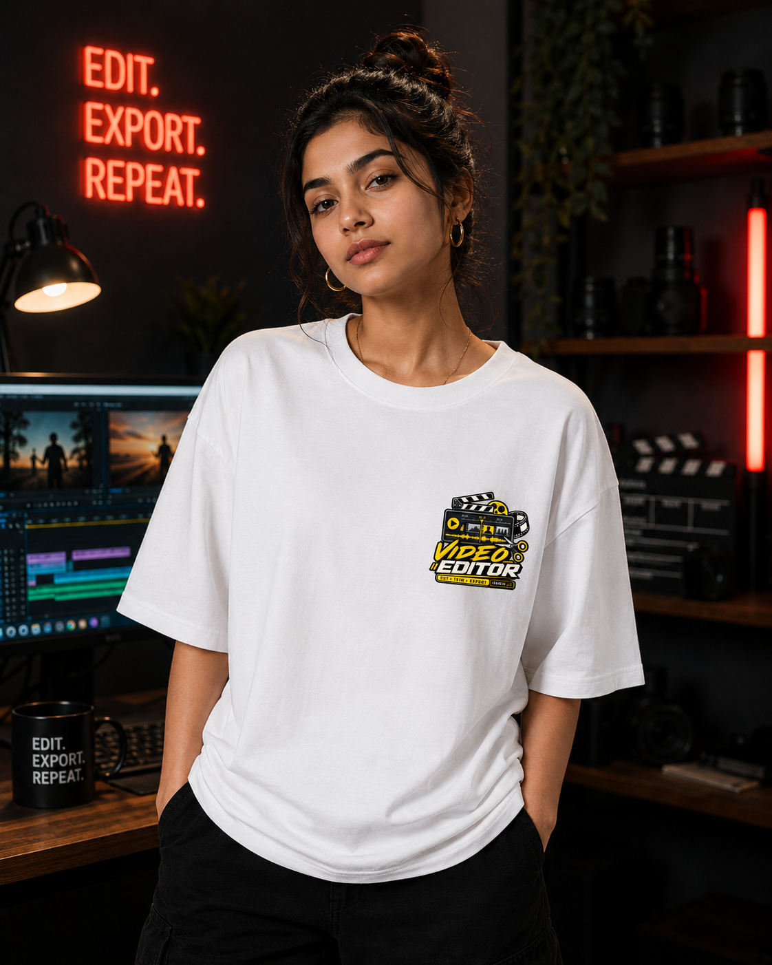 Video Editor Oversized T-Shirt | Cut Trim Export | SPR Originals