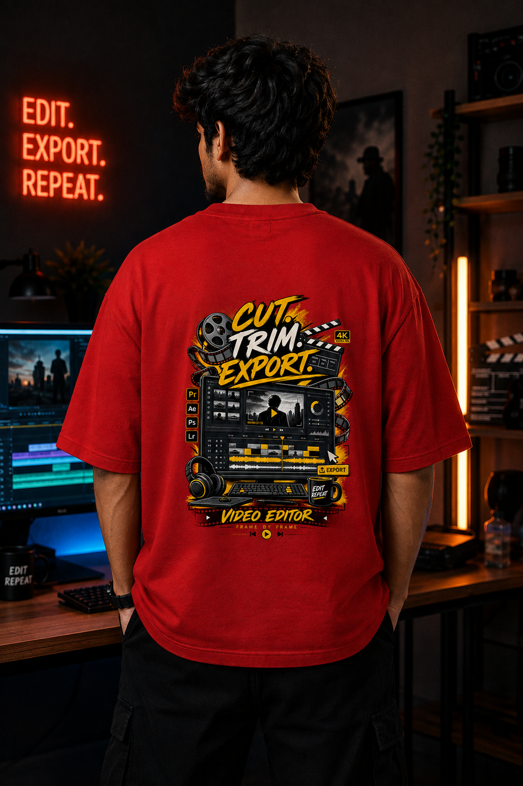 Video Editor Oversized T-Shirt | Cut Trim Export | SPR Originals