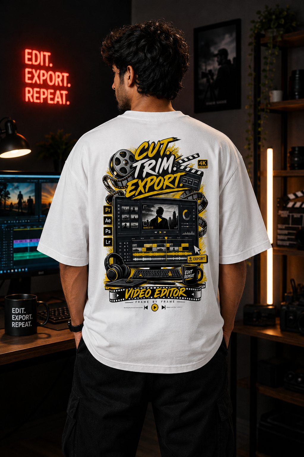Video Editor Oversized T-Shirt | Cut Trim Export | SPR Originals