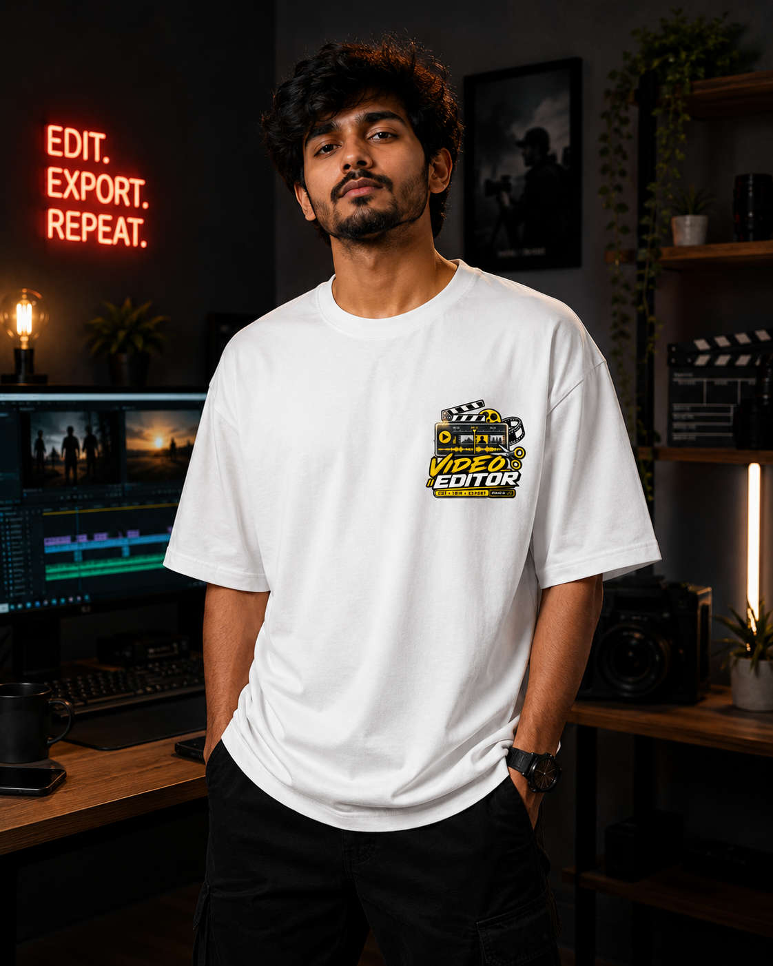 Video Editor Oversized T-Shirt | Cut Trim Export | SPR Originals
