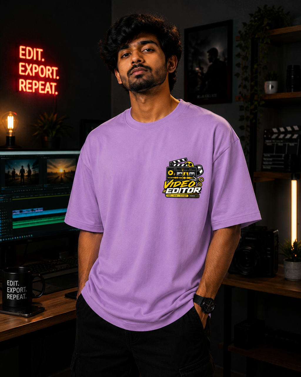 Video Editor Oversized T-Shirt | Cut Trim Export | SPR Originals
